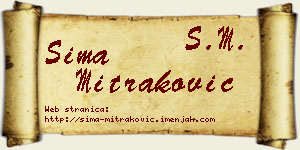 Sima Mitraković vizit kartica